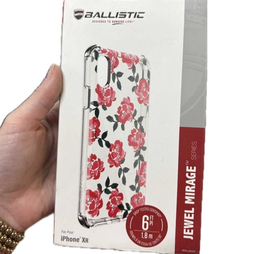 Ballistic Floral Clear Case for Apple iPhone XR Pink Rose Protective Cover